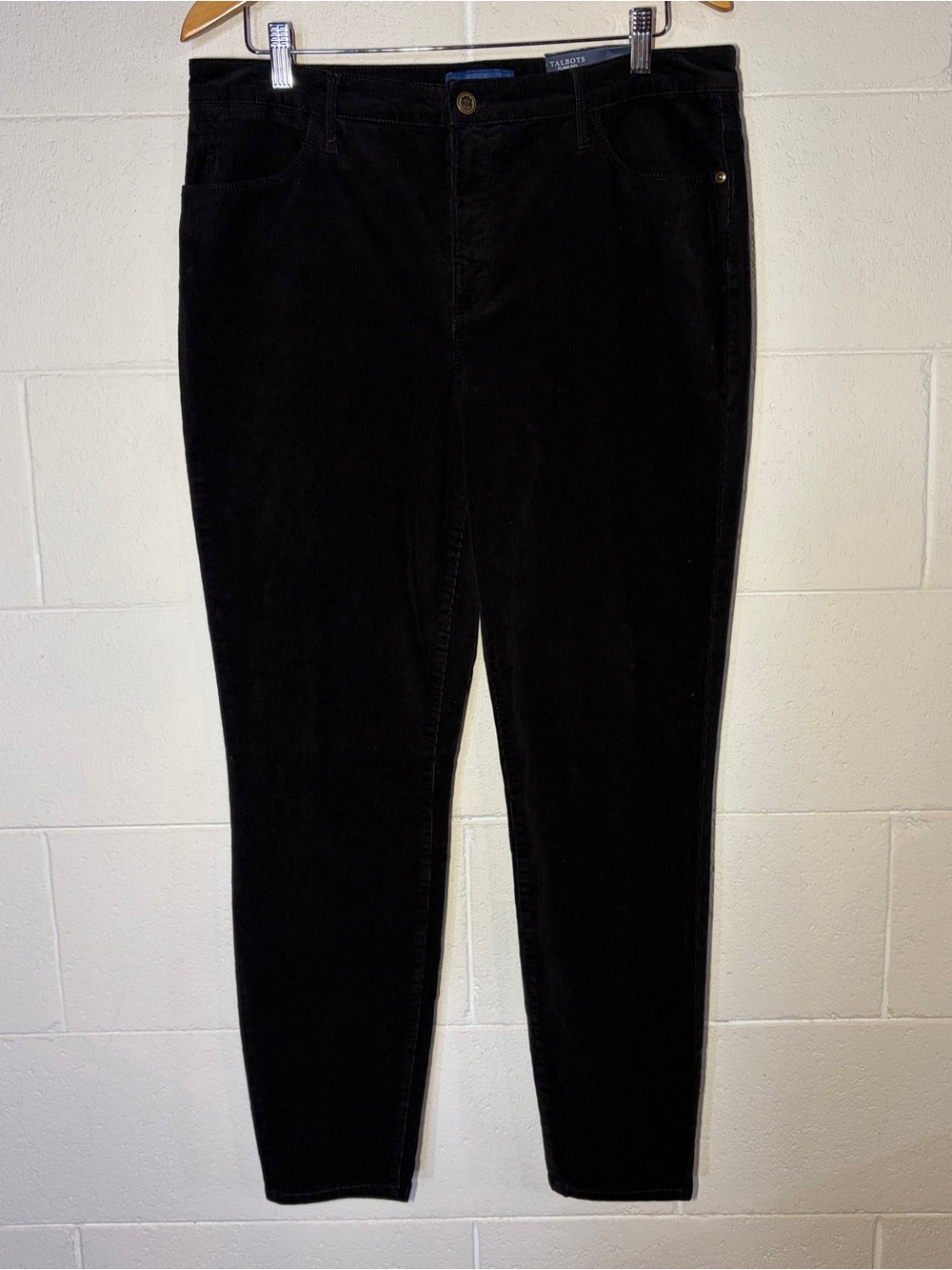 NWT Talbots Women’s Corduroy High-Waist Jegging Ankle Pants Size 12 Black - Picture 2 of 11